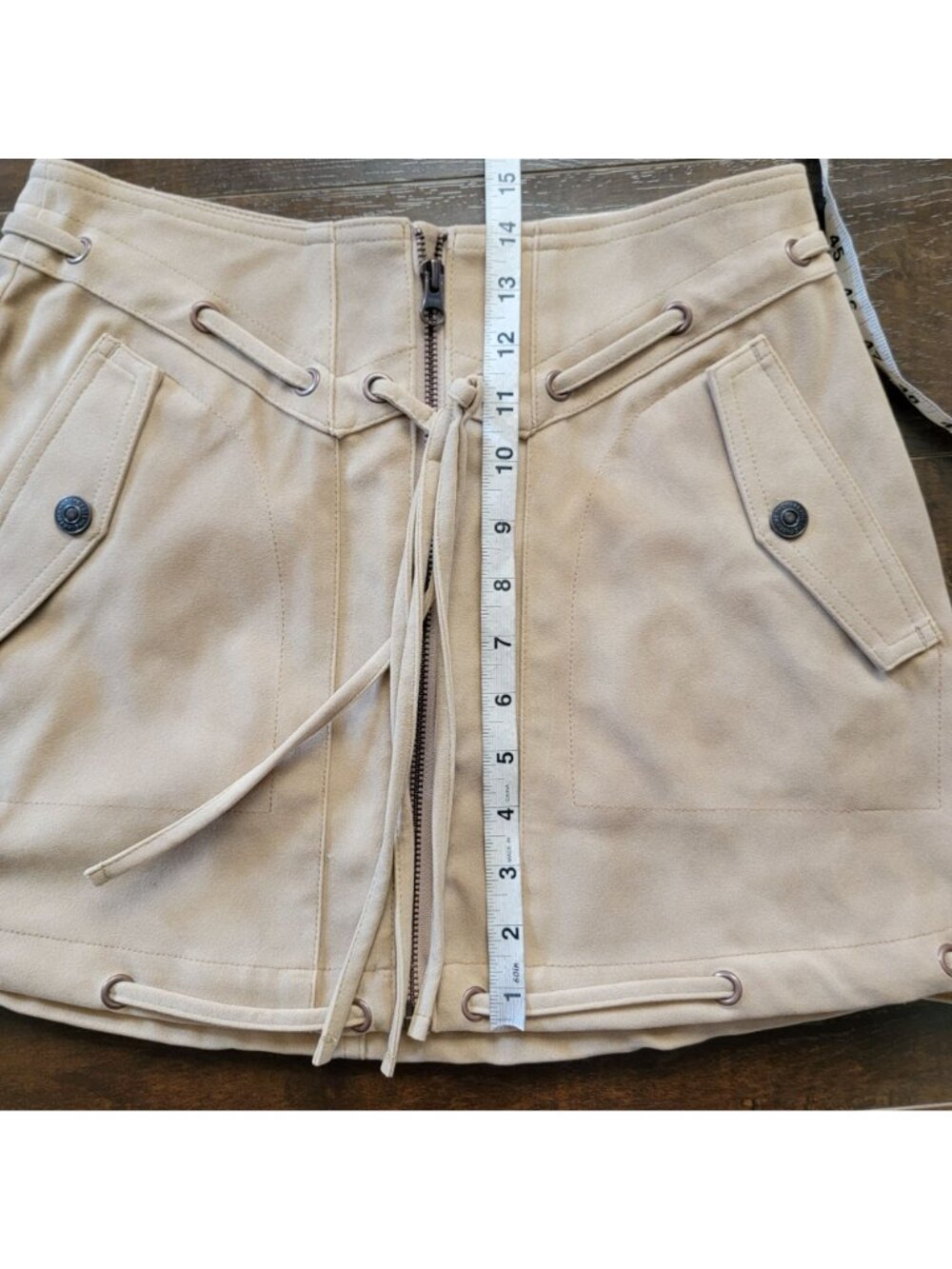 Free People Sierra Mini Skirt Festival Faux Suede Country Western Boho Womens 2 - Picture 6 of 8